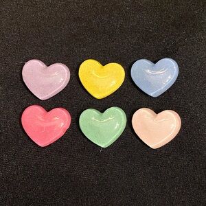 Assorted Glitter Heart Accent Magnet Set - Pastel Rainbow Perfect for Spring